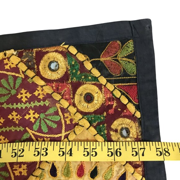 Vintatge Marusthali-Patchwork-Tapestry-Bohemian India Handmade XL 40" - Picture 7 of 8
